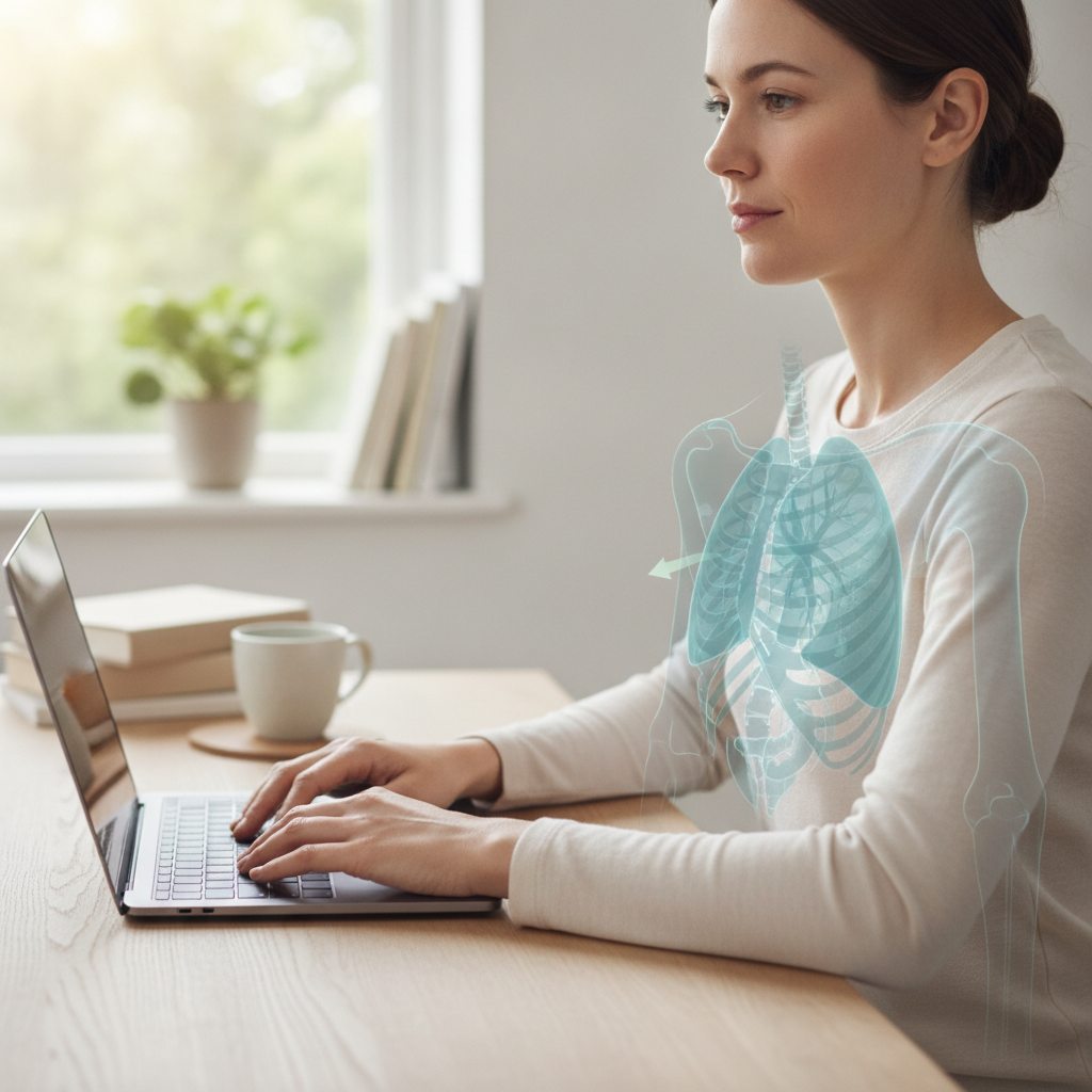 How Shoulder Blade Positioning During Computer Work Affects Breathing Efficiency and Simple Posture Adjustments That Improve Oxygen Flow