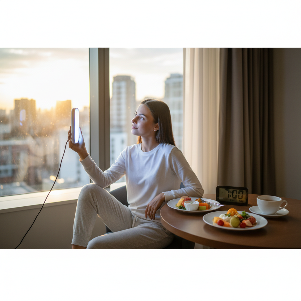 How to Navigate Jet Lag Recovery Using Light Therapy and Strategic Meal Timing