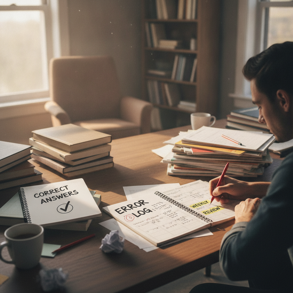 Why Scheduling a Weekly Review of Errors and Mistakes From Practice Work Outperforms Simply Redoing Correct Material