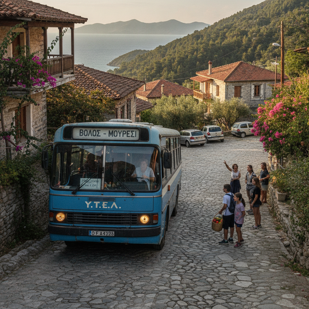How Traveling the Pelion Peninsula by Local Bus Instead of Rental Car Changes the Villages You Reach and What You Actually Pay